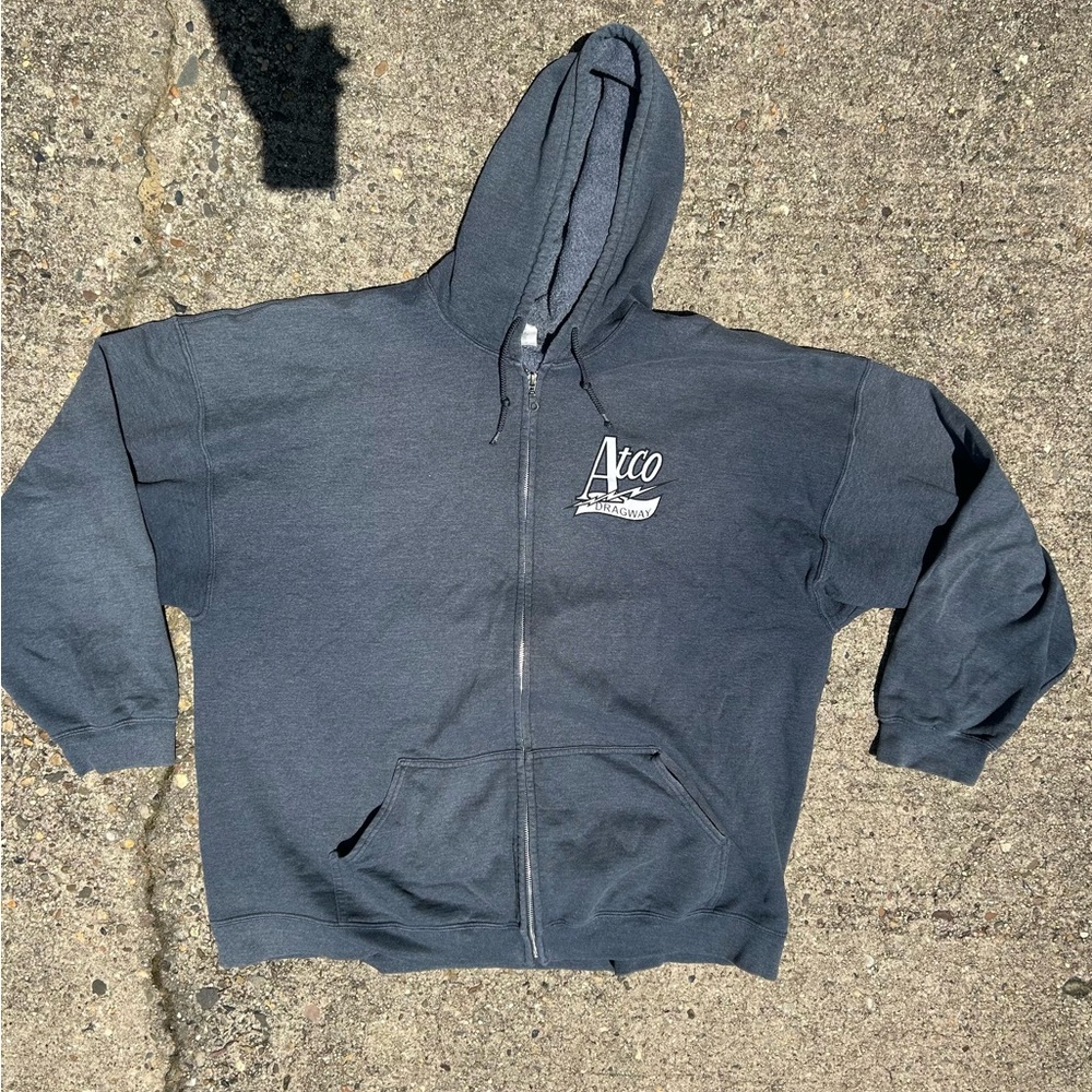 Official Atco Dragway Sweatshirt Hoodies Zip NHR Nationals Dragster Funny Car A